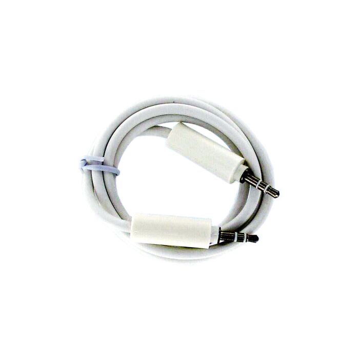 Hvit 1 meter lang AUX/Jack 3,5mm kabel