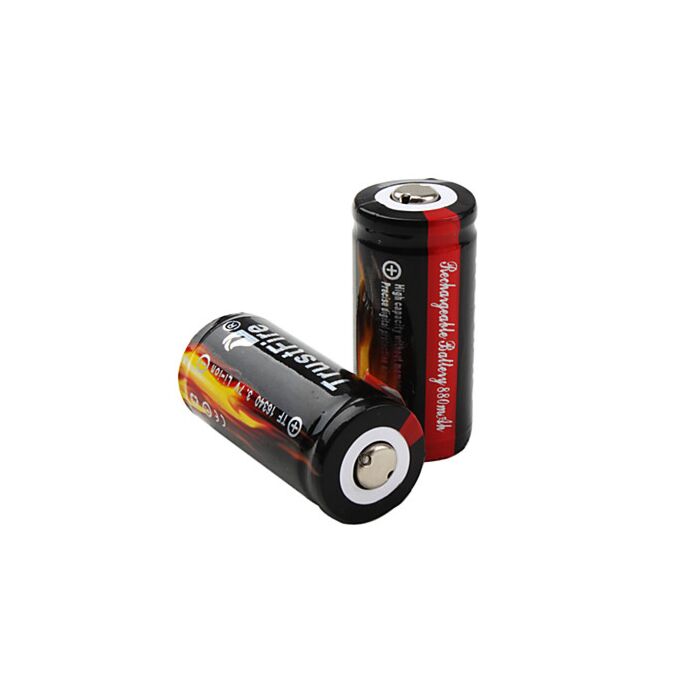 Ladbart Batteri Trustfire 16340 2/3AA 3,6V 880mAh Li-ion med sikkerhetskrets