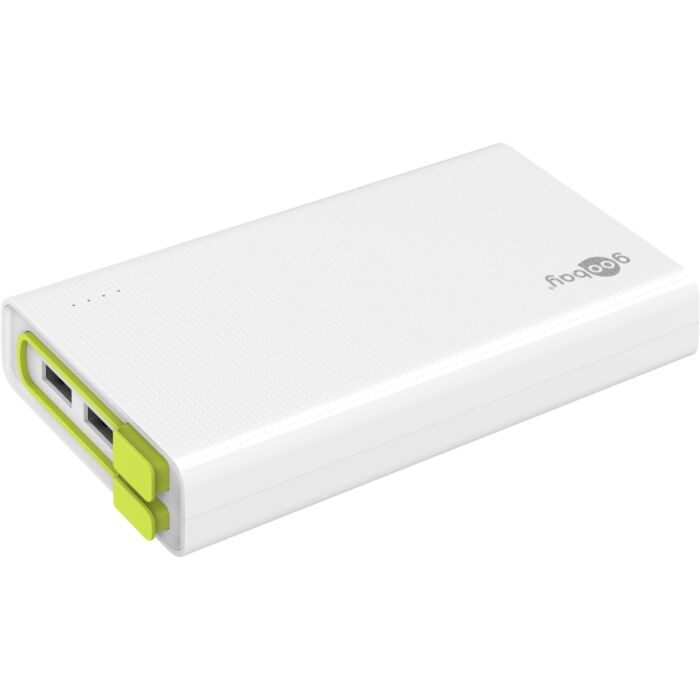 Hvit PowerBank 20.000mAh med 3x USB porter