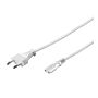 1,5 meter hvit apparatkabel 0.75 mm² med Euro-plugg