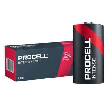 10 X Duracell Industrial Procell intense D 1,5V Alkalisk batteri MN1300 LR20 