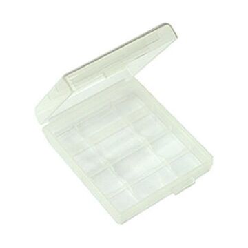 Batteriboks for 4 AA eller AAA batterier, kjekk å ha til fotobagen o.l.