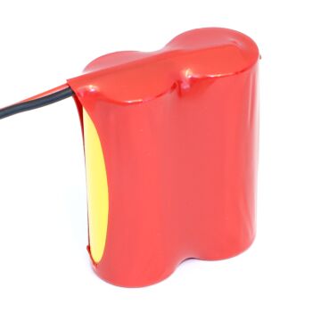 2,4v 4,0Ah nødlysbatteripakke m/ Ledning u/kontakt i rekke ca 33X66x60mm