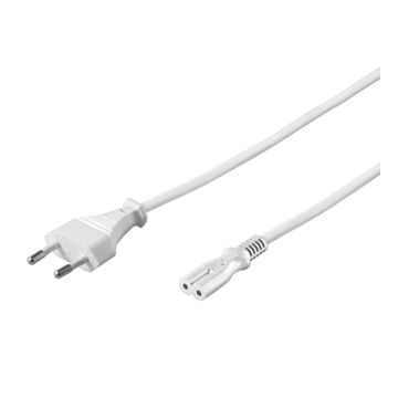 1,5 meter hvit apparatkabel 0.75 mm² med Euro-plugg