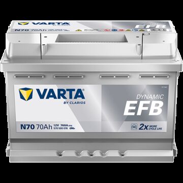 VARTA Blue Dynamic EFB Batteri 12V 70AH 760CCA (278x175x190/190mm) Polstilling 5 - Plusspol til hÃƒÂ¸yre N70