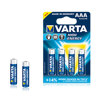 Varta High Energy AAA 1,5V alkalisk batteri (4 stk)