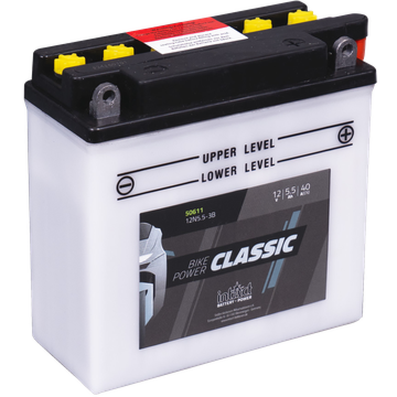 12N5,5-3B batteri til MC og ATV 12V 5,5Ah (138x61x131mm)