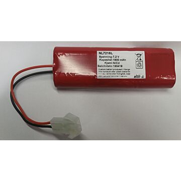 7,2V 1,6Ah NiCd batteri til Leclanche armatur, 6VT CS 1200