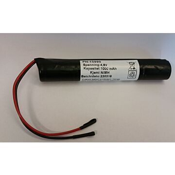 Batteri 4,8V 500mAh NIMH Proxll Ledelys 6619800 dim.:18x114mm